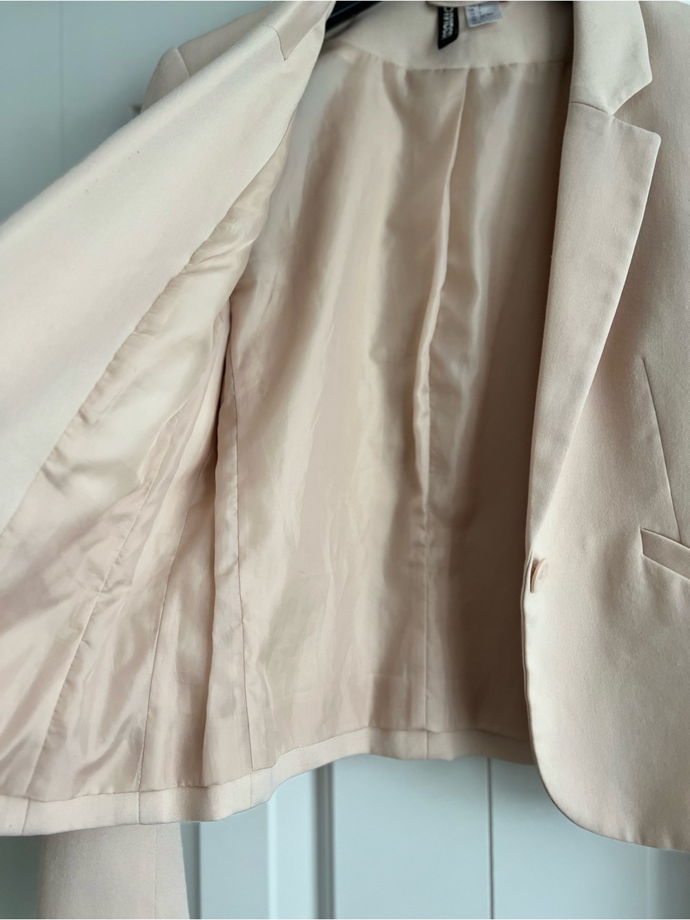 H&M Divided Beige Fitted Blazer Jacket Size 4 - Picture 3 of 6